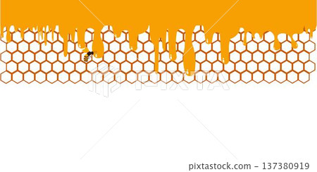 Honey Drip With Honeycomb Hexagon Background Honey Drip With Honeycomb Hexagon Background 137380919