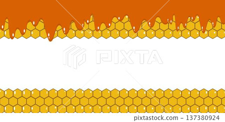 Honey Drip With Honeycomb Hexagon Background Honey Drip With Honeycomb Hexagon Background 137380924