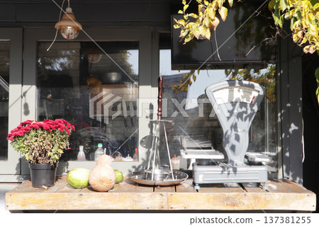 A cafe showcase with Georgian cuisine. A cafe showcase with Georgian cuisine. 137381255