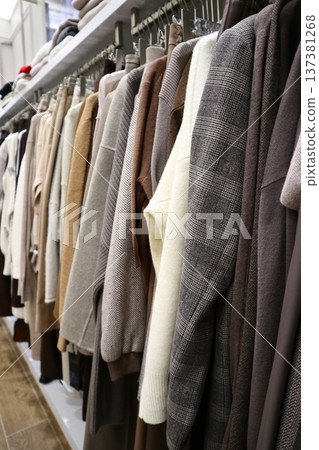 Clothes store in shopping mall. 137381268