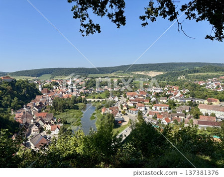 Lush summer European panorama 137381376