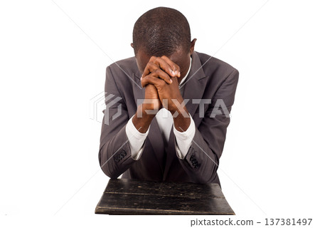 portrait of young man praying. portrait of young man praying. 137381497