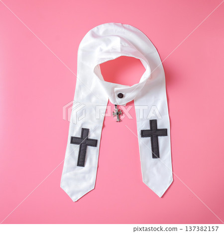 Cosplay women's underwear on color background. Cosplay women's underwear on color background. 137382157
