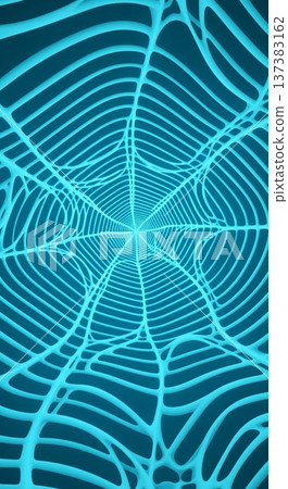 Abstract Cyan Spider Web Pattern Close Up Extreme Detail 137383162