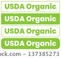 Four USDA Organic certification icons are displayed 137385273