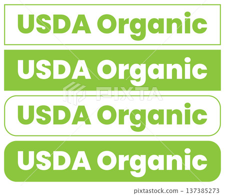 Four USDA Organic certification icons are displayed Four USDA Organic certification icons are displayed 137385273