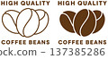 Collection of caffeine free coffee badges featuring bean and slash icons for branding 137385286