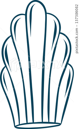 Madeleine cake, simple vector icon in doodle and sketch style with Mediterranean blue lines. Hand-drawn French pastry design for bakery menus or patisserie branding Madeleine cake, simple vector icon in doodle and sketch style with Mediterranean blue lines. Hand-drawn French pastry design for bakery menus or patisserie branding 137386082