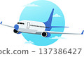 Airplane flying in the sky illustration 137386427