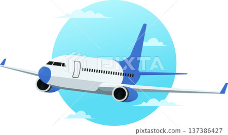 Airplane flying in the sky illustration Airplane flying in the sky illustration 137386427