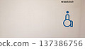A wheelchair in a designated area for people with disabilities inside the building. The concept of inclusive infrastructure and support for people with disabilities. 137386756
