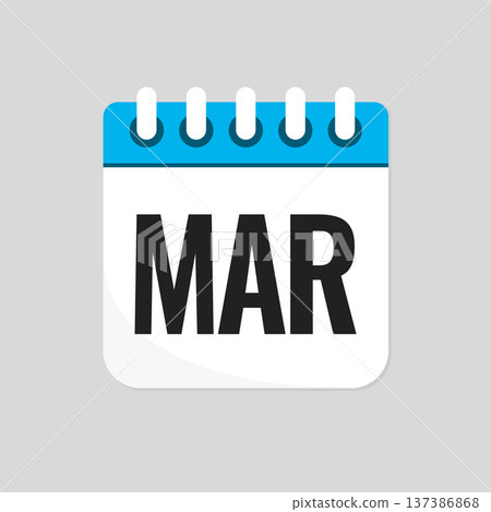 Vector template icon page calendar - March month Vector template icon page calendar - March month 137386868