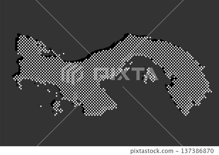 Vector map Panama from points, dotted template Vector map Panama from points, dotted template 137386870