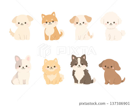 可愛狗狗插畫素材集 可愛狗狗插畫素材集 137386901