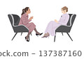 Women conversing during television interview talk show 137387160