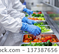 便當工廠工人洗菜的雙手 137387656