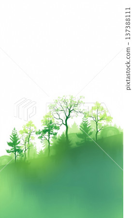 Image of mixed forest on white background Image of mixed forest on white background 137388111