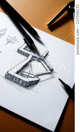 Drawing of the project of landscape design, improvement of the communal area, the territory of a country house Drawing of the project of landscape design, improvement of the communal area, the territory of a country house 137388135