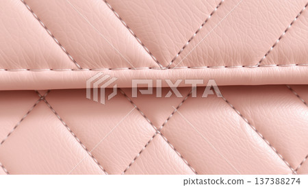 The surface texture of the artificial leather is pink, stitched in the form of diamonds, squares, rectangles. Quilted eco-leather. The surface texture of the artificial leather is pink, stitched in the form of diamonds, squares, rectangles. Quilted eco-leather. 137388274