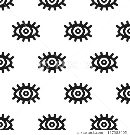 Eye pattern. Isolated white background. Vector illustration 137388405