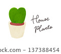 Houseplants and potted hoya curly watercolor illustration 137388454