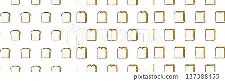 一組三片厚厚的麵包片，中間有間隔線。 137388455