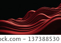 深紅色垂幔背景。厚重的布料質感和優美的曲線。 137388530