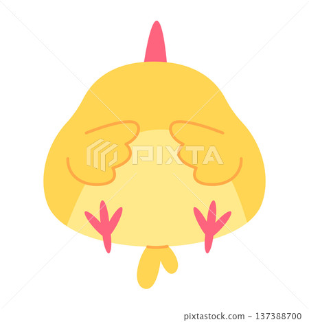 Funny sleeping chick isolated on a white background. Vector illustration in flat style Funny sleeping chick isolated on a white background. Vector illustration in flat style 137388700