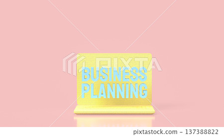 Creative Business Planning Concept On Laptop Screen With Pastel Background 3d render. Creative Business Planning Concept On Laptop Screen With Pastel Background 3d render. 137388822