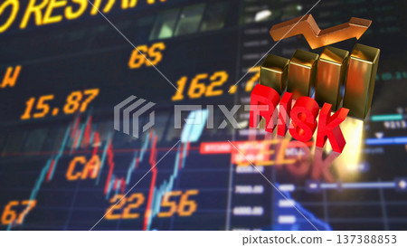 Stock Market Risk and Growth Investment Concept 3d Render. Stock Market Risk and Growth Investment Concept 3d Render. 137388853