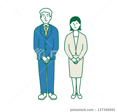 Vector illustration of a businessman standing facing forward Vector illustration of a businessman standing facing forward 137388992