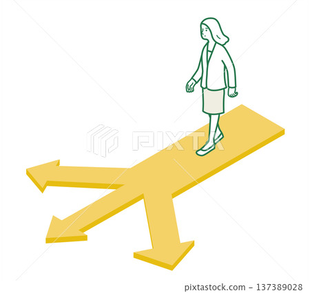 Woman at the crossroads vector illustration Woman at the crossroads vector illustration 137389028