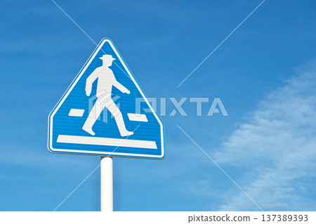 Road sign: "Crosswalk ahead" 137389393