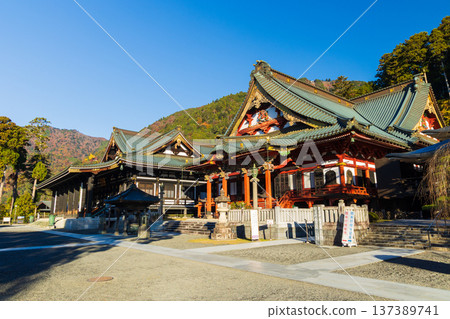 Autumn in Minobu Town, Yamanashi Prefecture - Autumn leaves at Kuonji Temple on Mount Minobu Autumn in Minobu Town, Yamanashi Prefecture - Autumn leaves at Kuonji Temple on Mount Minobu 137389741