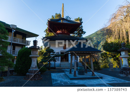 山梨縣身延町的秋天-身延山久遠寺海木堂的秋葉 山梨縣身延町的秋天-身延山久遠寺海木堂的秋葉 137389743
