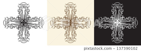 Set of swirl ornate design elements vector isolated illustration Set of swirl ornate design elements vector isolated illustration 137390102