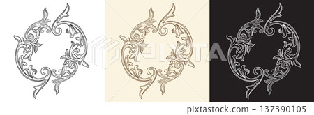 Scroll decorative ornament design element art vector illustration Scroll decorative ornament design element art vector illustration 137390105