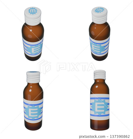 Illustration material of quasi-drugs: Nutritional drink (1) Cut four-piece set Illustration material of quasi-drugs: Nutritional drink (1) Cut four-piece set 137390862