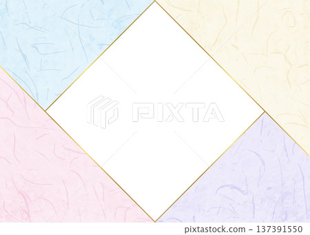 Japanese paper style frame, Japanese style background material 137391550