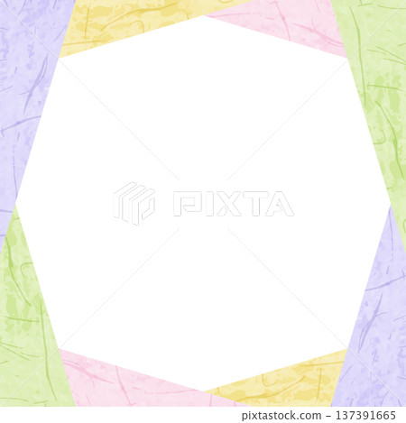 Japanese paper style frame, Japanese style background material, square size 137391665