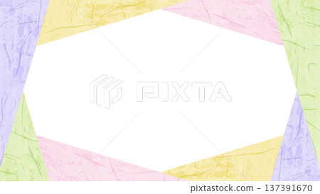 Japanese paper style frame, Japanese style background material, 16:9 size 137391670