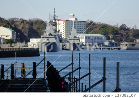 December 31, 2024, Yokosuka Port, Yokosuka City, Kanagawa Prefecture, departure and arrival point for military port sightseeing boats December 31, 2024, Yokosuka Port, Yokosuka City, Kanagawa Prefecture, departure and arrival point for military port sightseeing boats 137392107