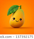 可愛的芒果角色，水果主題吉祥物插畫，AI圖像 137392175