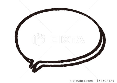 Roughly hand-drawn speech bubbles with a crayon border Roughly hand-drawn speech bubbles with a crayon border 137392425