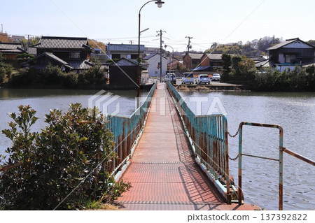 Drum Can Bridge in Shinborikawa Green Space 137392822