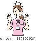 Illustration of a surprised woman in a polo shirt 137392925
