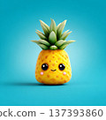 可愛的鳳梨角色，水果主題吉祥物插畫，AI圖像 137393860