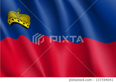 Waving flag of Liechtenstein. Waving flag of Liechtenstein. 137394041