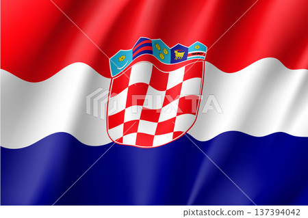 National flag of Croatia republic. 137394042