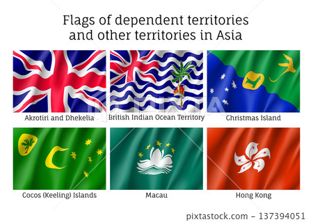 Waving flags of dependent territories 137394051